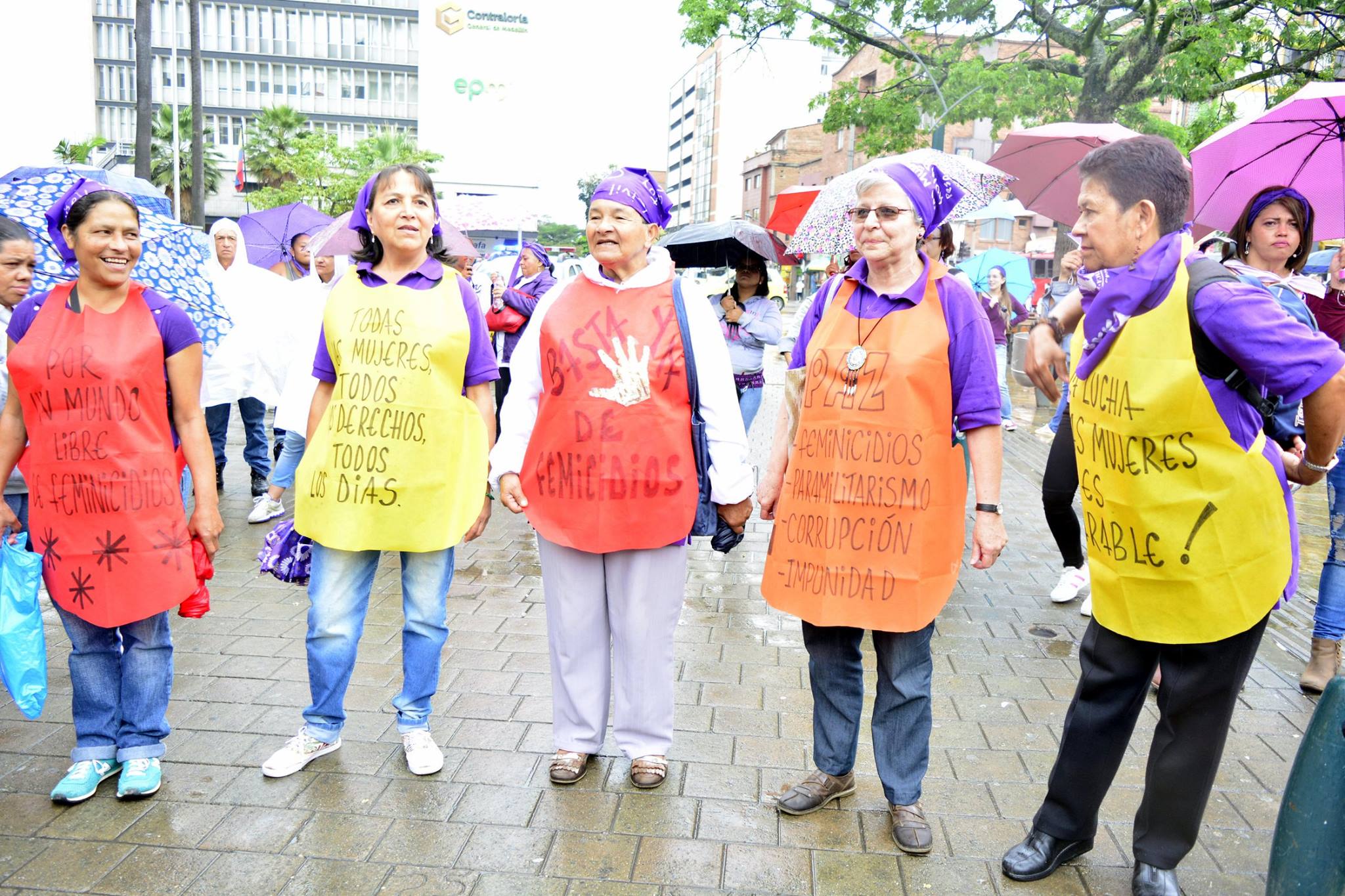 Protestors at International Women's Day March, Medellin