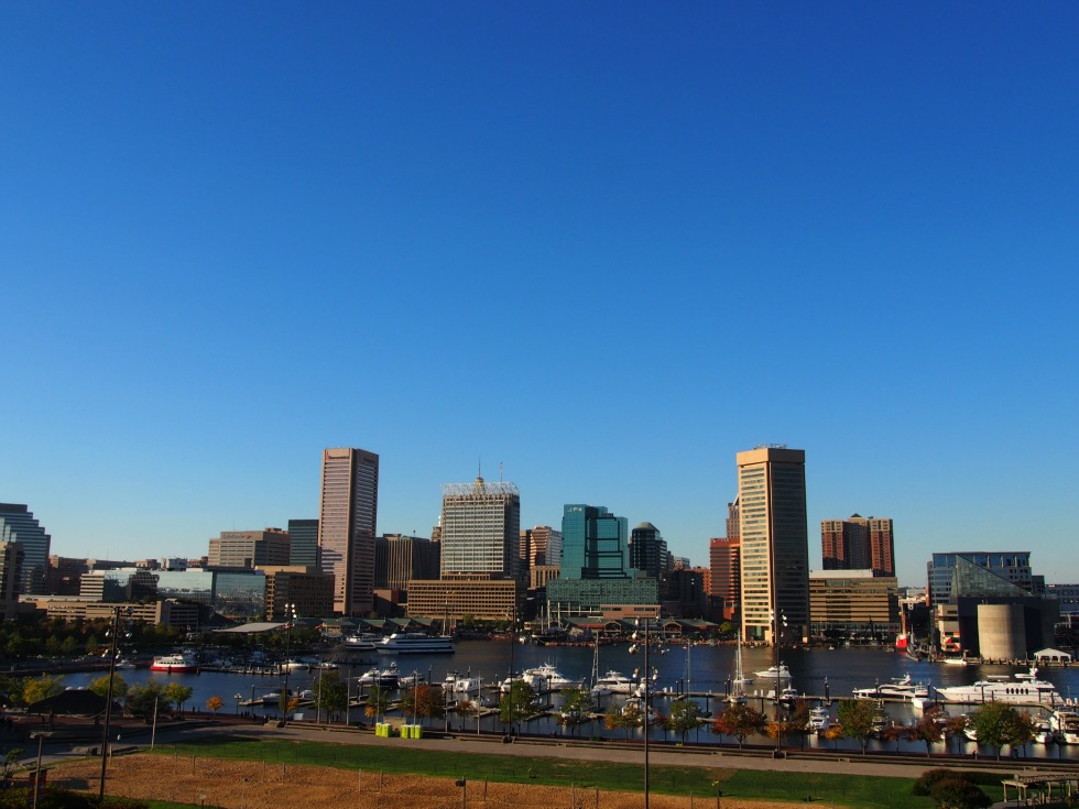 Baltimore's Inner Harbor as seen from Federal Hill Park