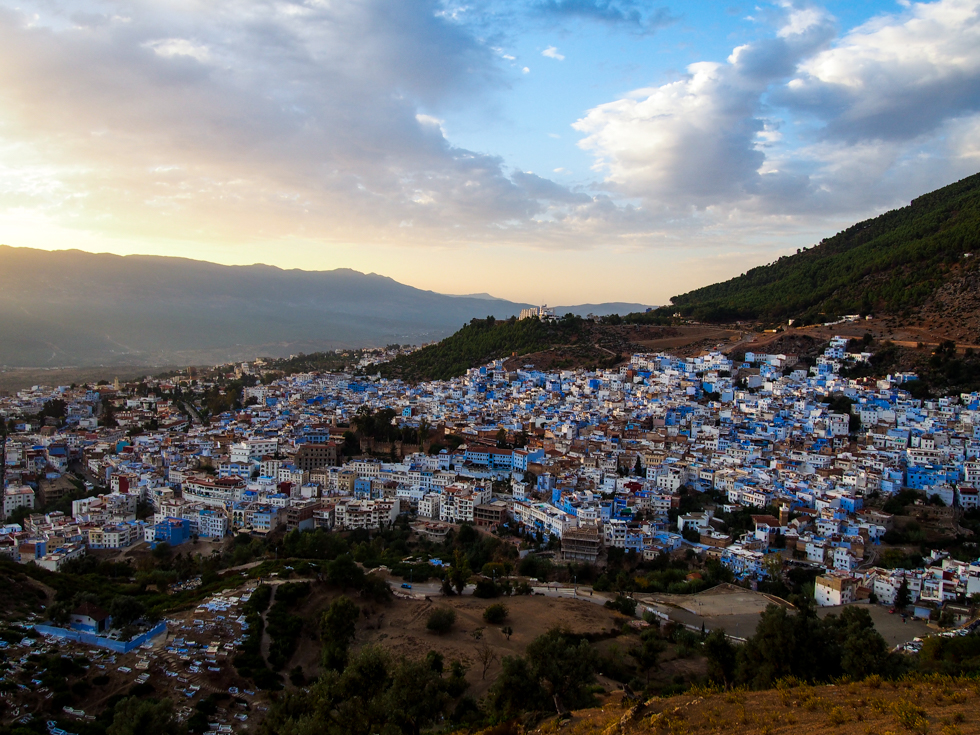 Chefchaouen, Morocco sunset