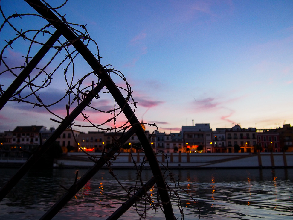 Sevilla Spain Rio Guadalquivir Sunset