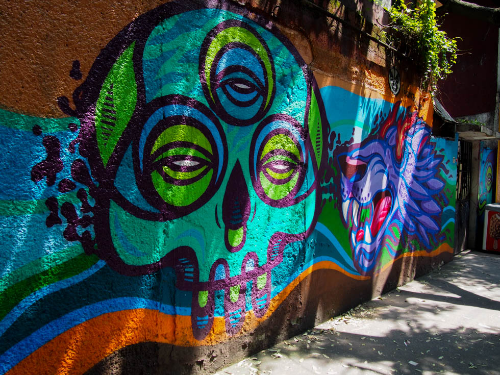 Colorful street art in Coyoacan, Mexico