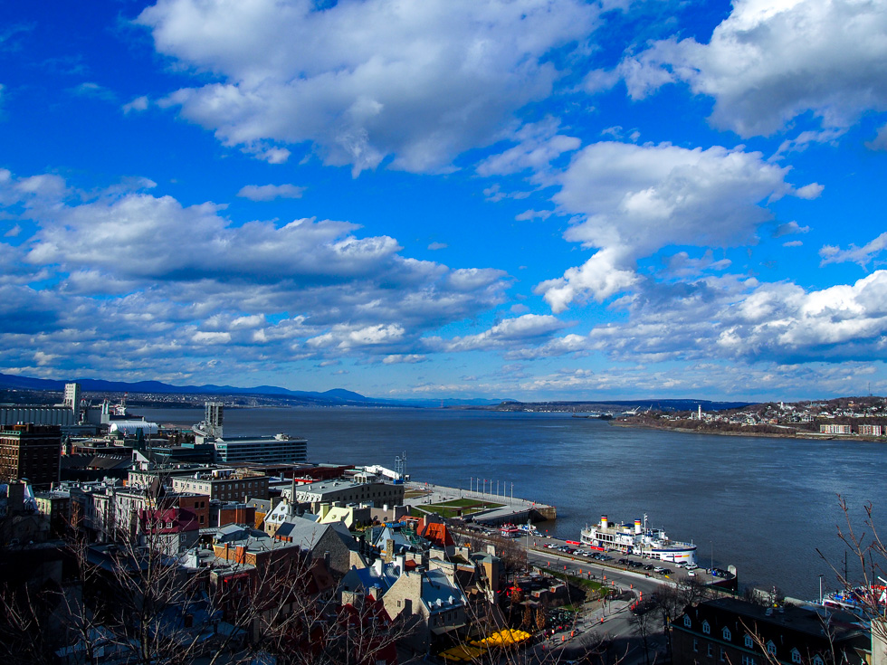 Quebec City St. Lawrence River on a sunny day