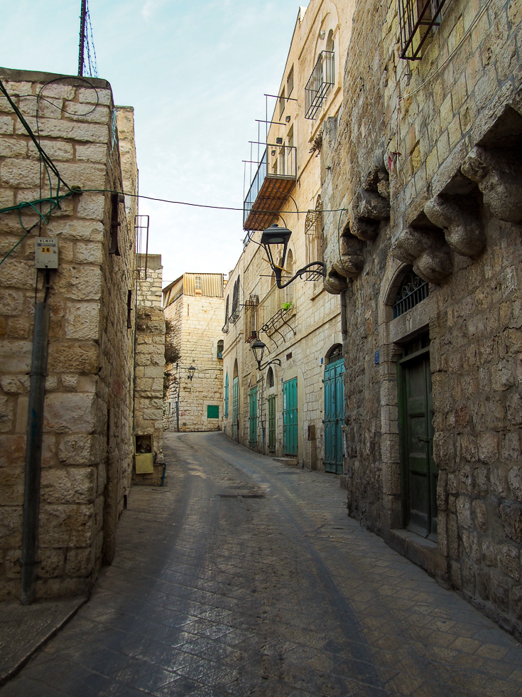 Empty street in the old city of Bethlehem, Palestine