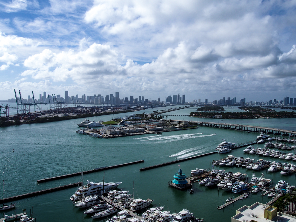 Miami Beach Biscayne Bay Skyline View